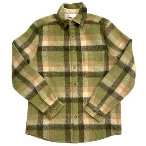 ASOS Green and Tan Plaid Bomber Jacket